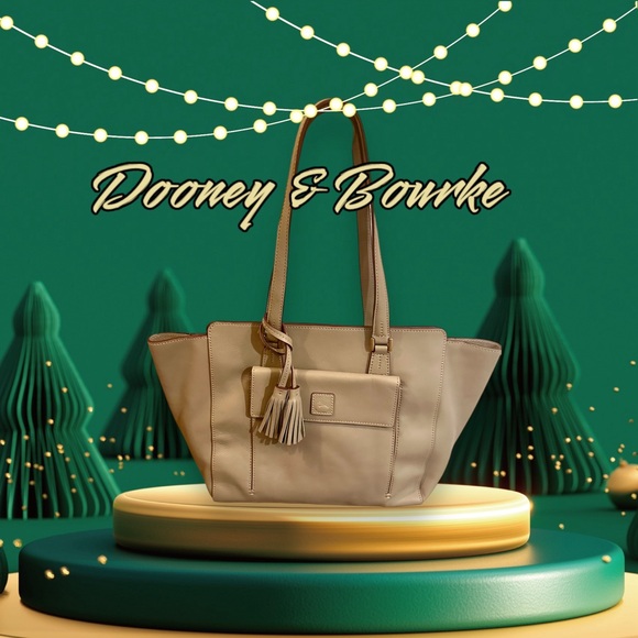 DOONEY & BOURKE East West Florentine Leather Tote in Elephant $498 MSRP NEW - Picture 5 of 16